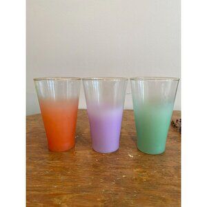 Vintage Blendo Ombre Glass Tumblers With Gold Rim